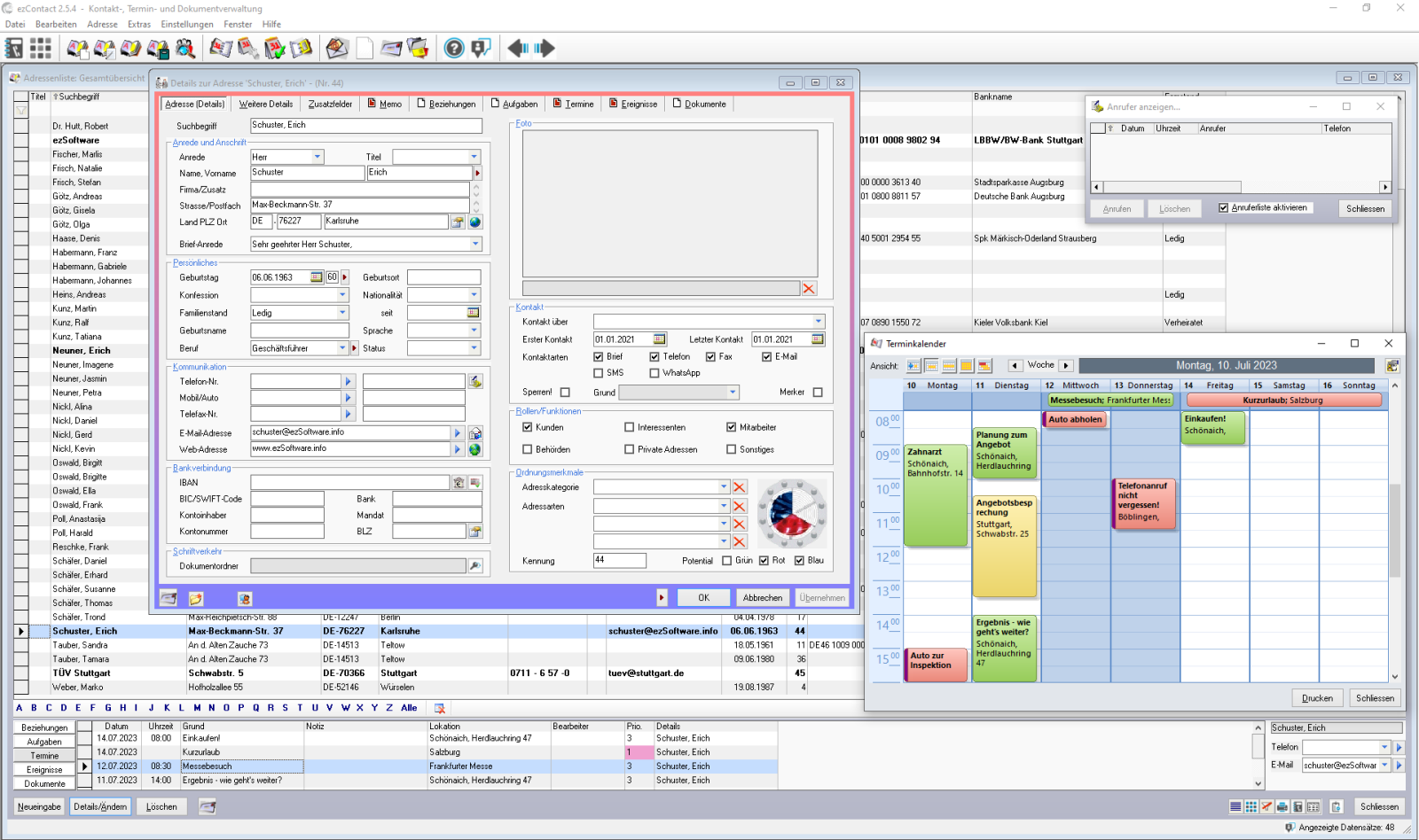 Screenshot ezContact 2.5.4
